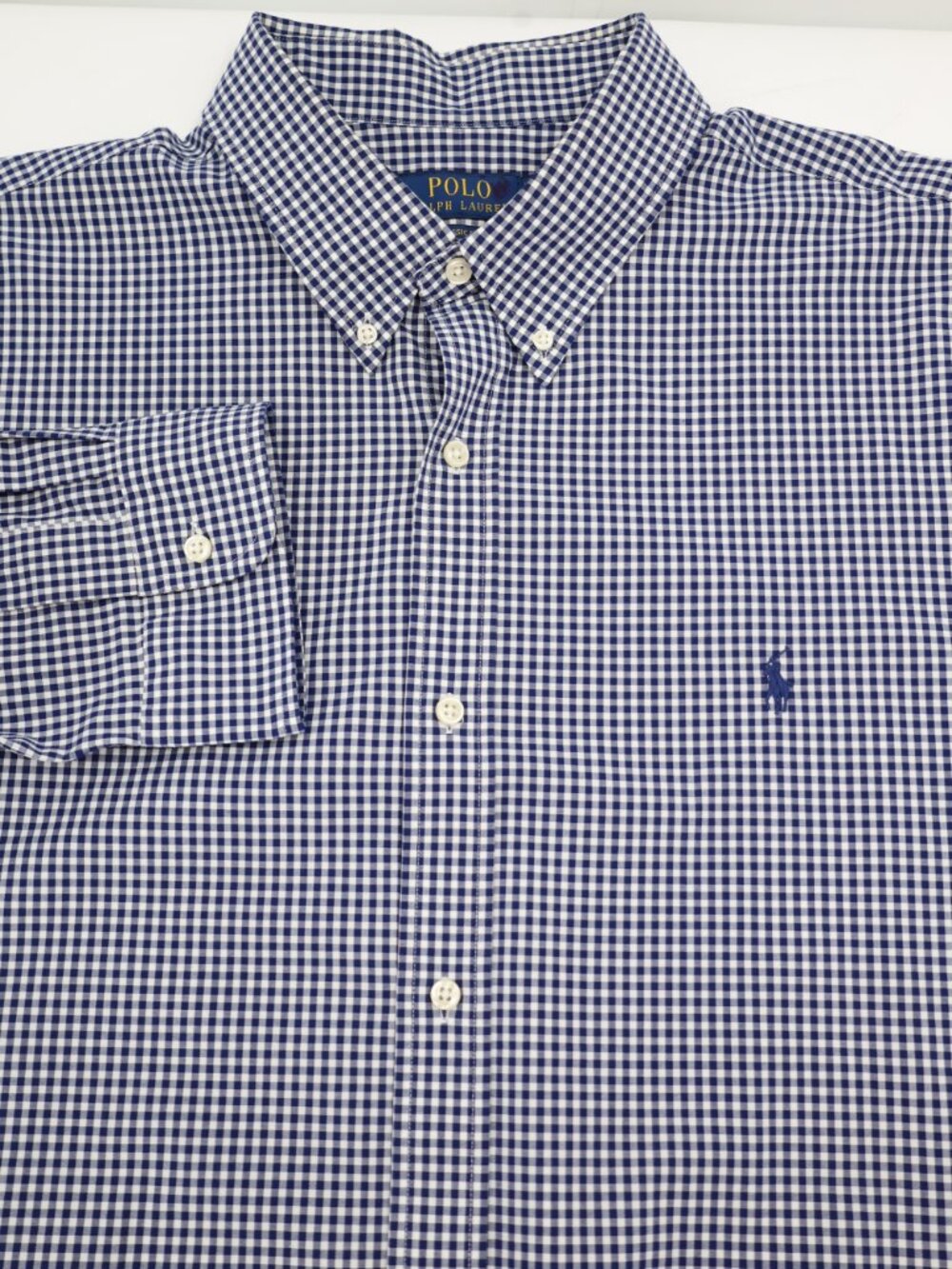 Polo Ralph Lauren Shirt Mens 2XL Golf stretch Check Button Down Long Sleeve pony